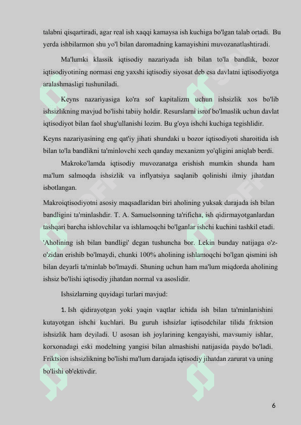 O’ZBEKISTONDA ISHCHI KUCHI BOZORINING SHAKLLANISHI VA RIVOJLANISHI 6