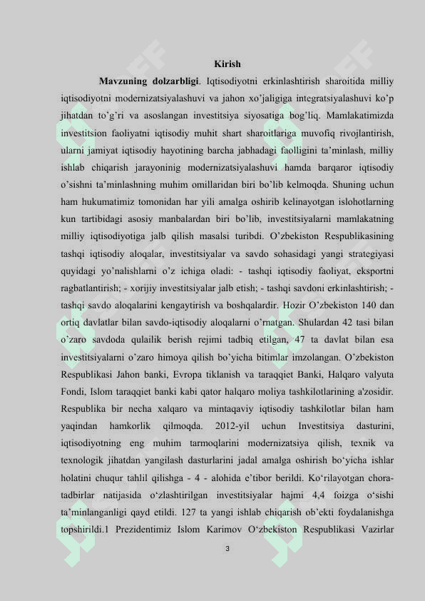 Xalqaro investitsiyalarning jahon iqtisodiyotidagi o'rni 3