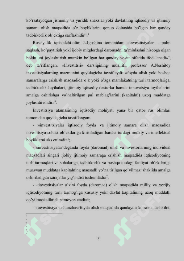 Xalqaro investitsiyalarning jahon iqtisodiyotidagi o'rni 7