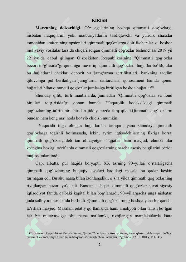 XALQARO MOLIYA BOZORI VA UNING SEGMENTATSIYASI 2