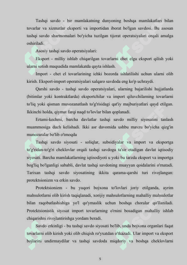 Xalqaro savdo siyosati 6