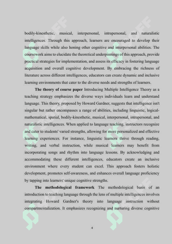 For teaching language Multiple intelligence as a strategy 4
