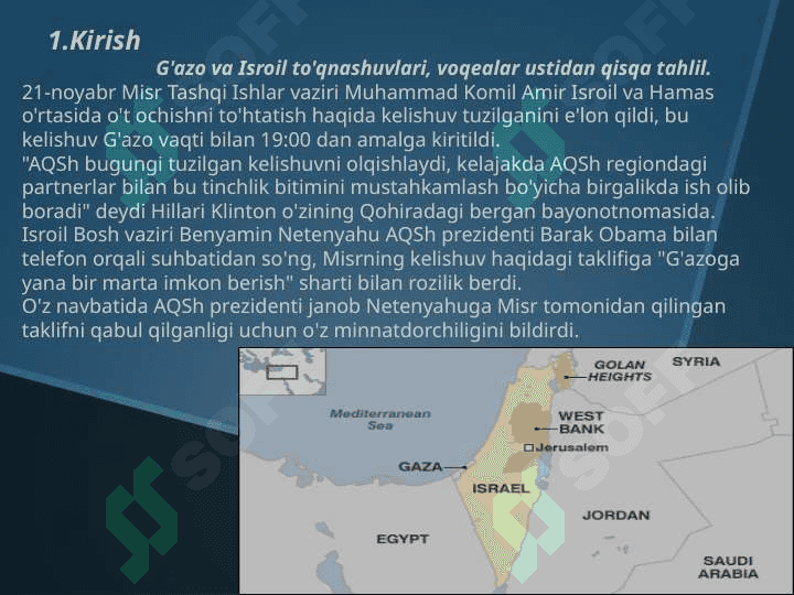 Yaqin sharq mojarosi va uni hal etish yo’llari 2