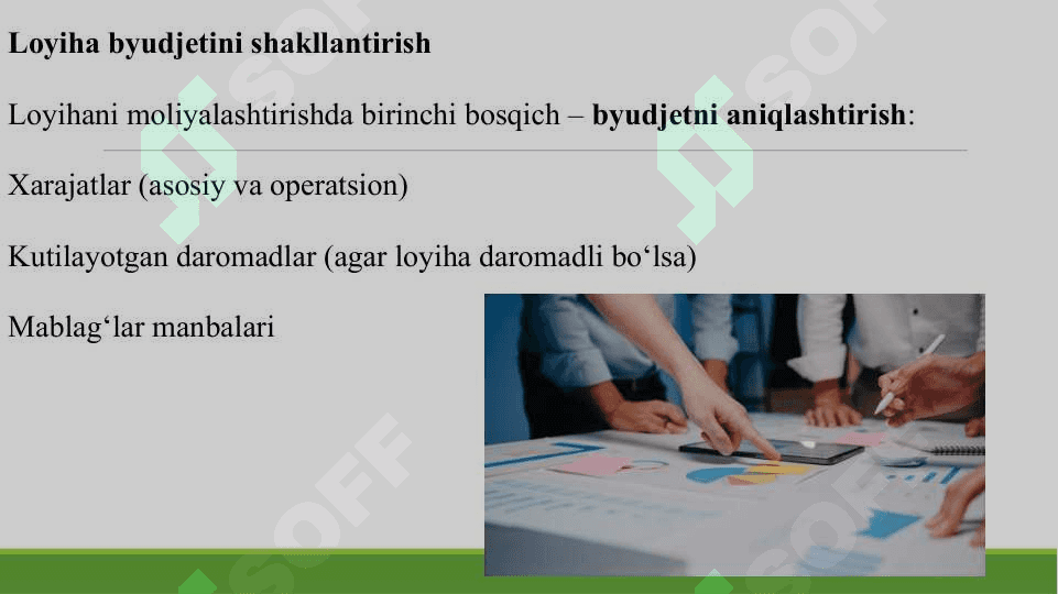 LOYIHALARNI TADBIQ ETISHDA MOLIYAVIY RESURSLARDAN FOYDALANISH 4