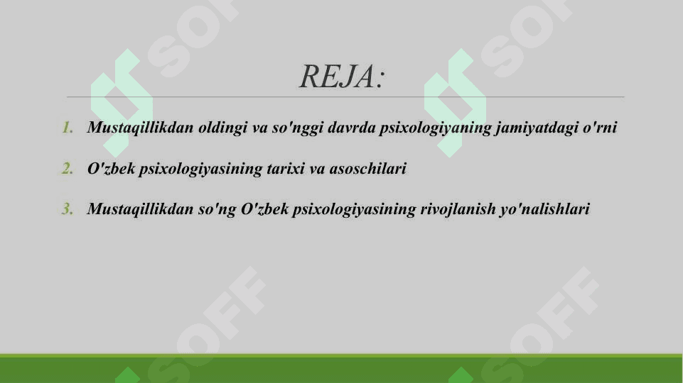 O'ZBEK PSIXOLOGIYASINING NAMOYONDALARI. MUSTAQILLIKDAN SO'NG PSIXOLOGIYANING RIVOJLANISHI 2