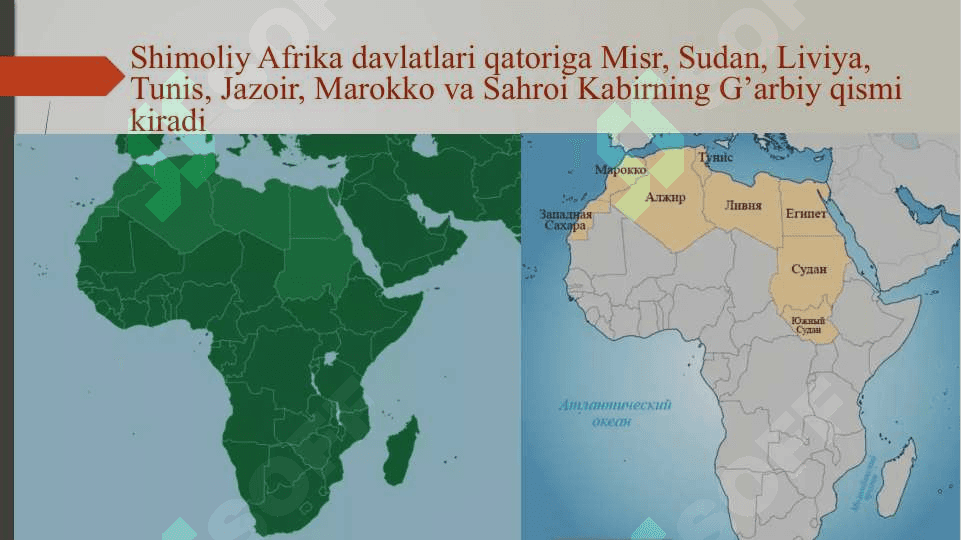 XIX asr oxiri XX asr boshlarida Shimoliy Afrika 2