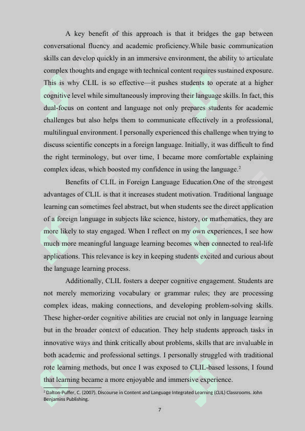 CLIL IN UZBEK SCHOOLS: MEANING-FOCUSED OR FORM-FOCUSED 7