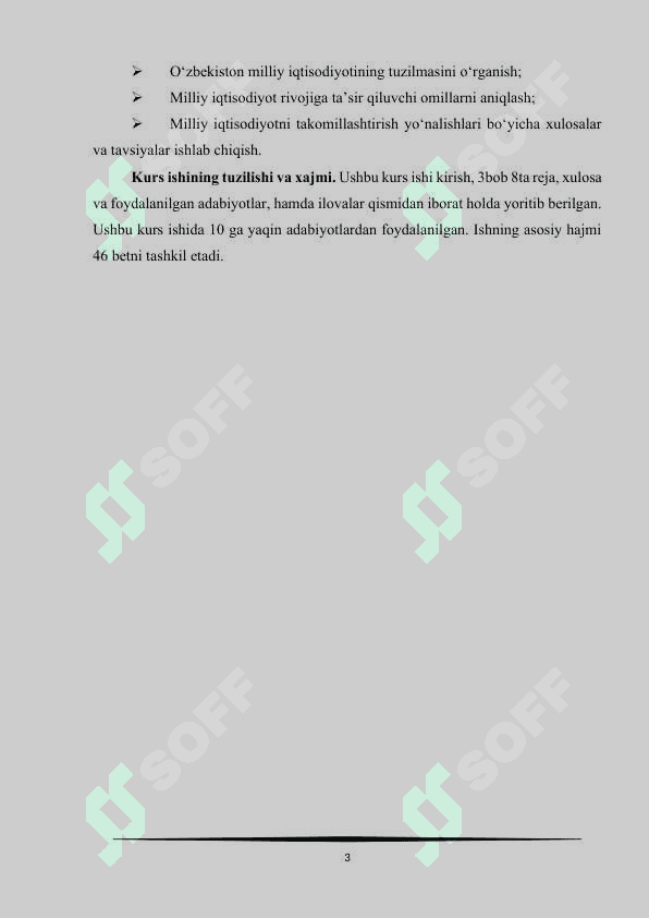 Milliy iqtisodiyot mazmuni va uning tuzilishi kurs ishi.Milliy iqtisodiyot mazmuni va uning tuzilishi 3