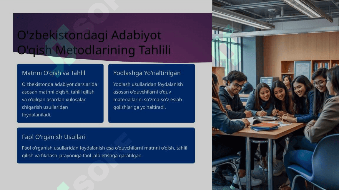 O'zbekiston va Xorij Ta'lim Muassasalarida Adabiyot O'qish Metodlarini Qiyoslash 3