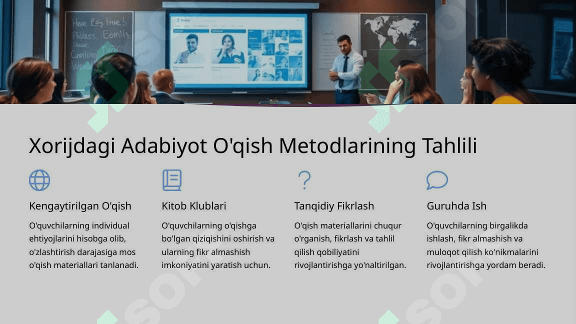 O'zbekiston va Xorij Ta'lim Muassasalarida Adabiyot O'qish Metodlarini Qiyoslash 4