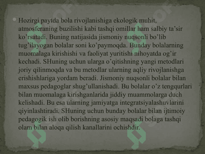 BOLALIK – INSONNING IJTIMOIY HAYOT MEʼYORLARINI EGALLAY BOSHLASH DAVRI 3