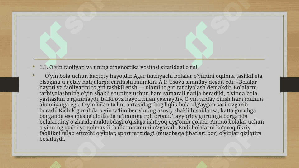Maktabgacha ta’lim tashkilotlarida  o’yin diagnostik  vosita sifatida 3