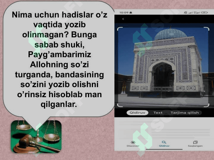 Hadis ilmining paydo boʻlishi muhaddislarning imom ismoil al-buxoriy Imom ismoil At-Termiziy va boshqalar hadis ilmi rivojiga qoʻshilgan xissasi 5