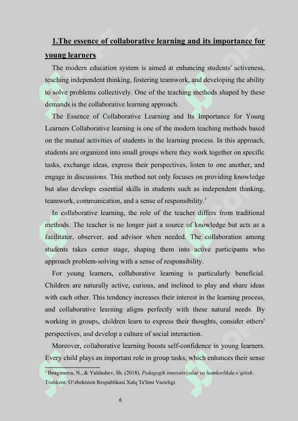 Assessing the impact of collaborative learning on English language skills among young learners. 6