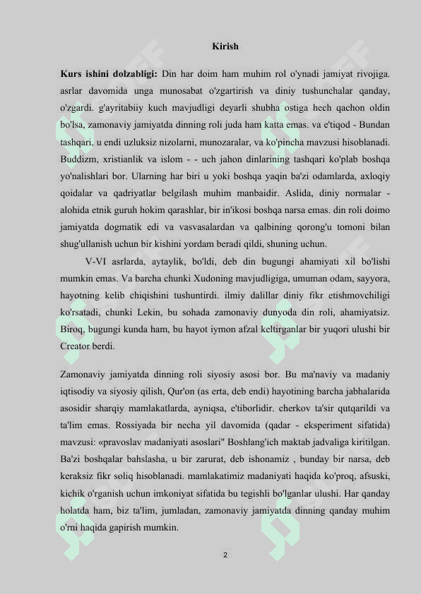 Zamonaviy jamiyatda dinning ijtimoiy ahamiyati va uning davlat bilan o'zaro munosabati 2