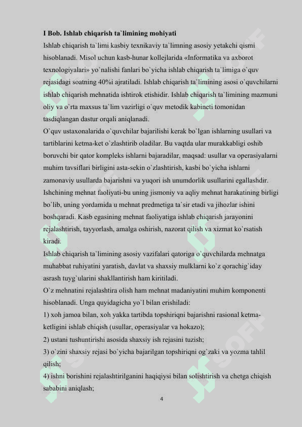 Ishlab chiqarish ta'limi tizimlarini o'rganish 4