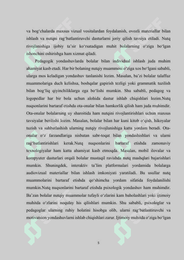Nutq buzilishlari paydo bo‘lishida ijtimoiy omillarning ro‘li 5