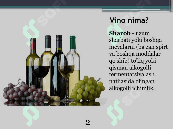 Vino texnologiyasi asoslariVino texnologiyasi asoslari 2