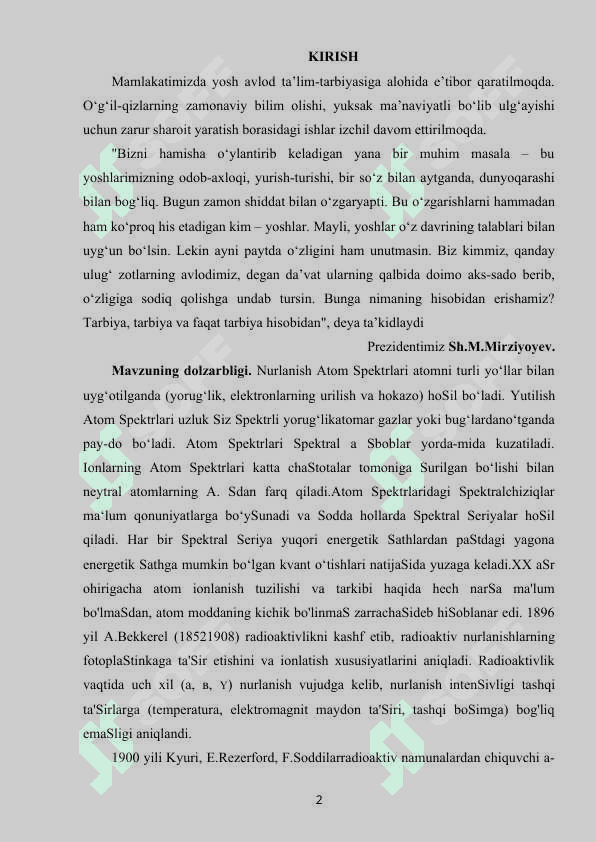 ATOMLARNING NURLANISH SI VA UNING TURLARI 2