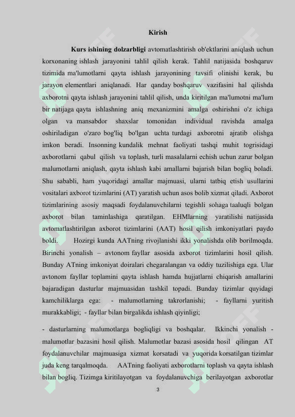Axborot texnologiyalari vositasida sirni fazoda turli holatda joylashgan tekis va fazoviy chiziqlar orqali o’tkazish 3