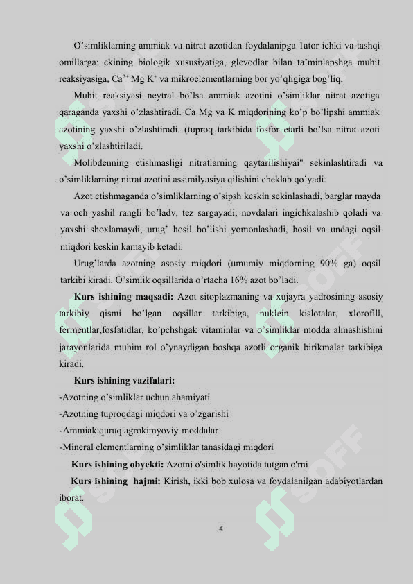 Azotni o'simlik hayotida tutgan o'rni 4