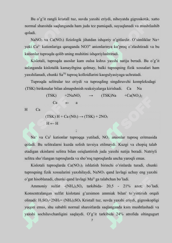Azotni o'simlik hayotida tutgan o'rni 7
