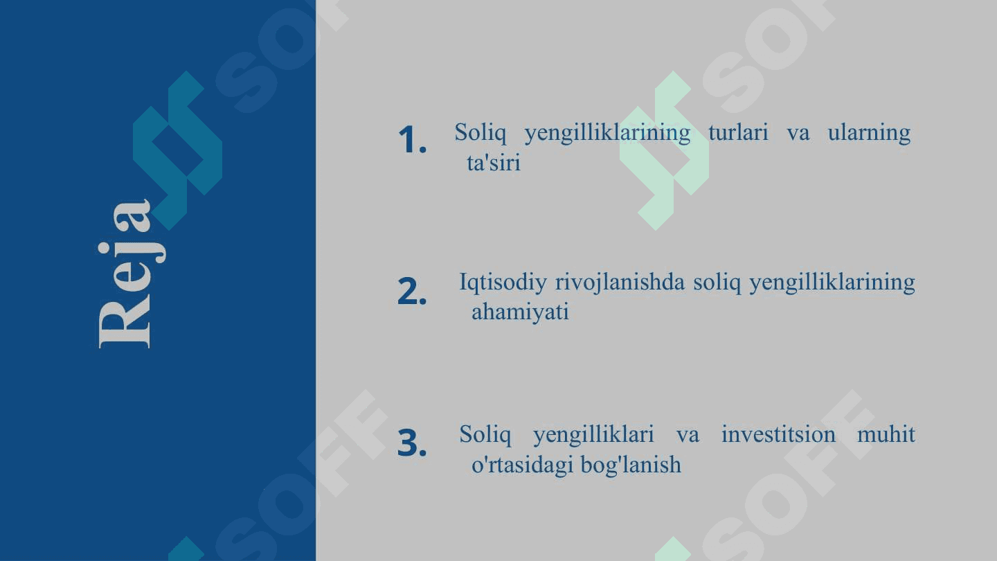 Soliq yengilliklari va ularning iqtisodiy rivojlanishdagi roli 2
