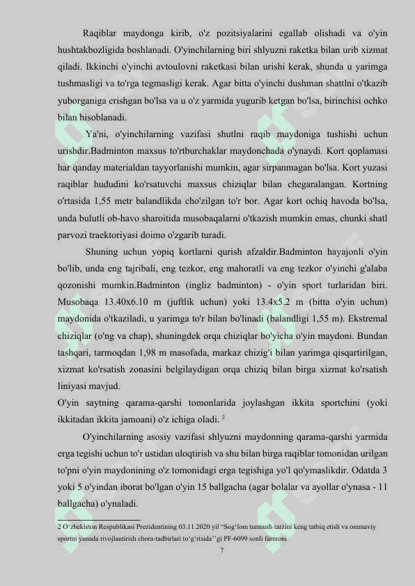 BADMINTON SPORT MASHG’ULOTLARIDA SPORTCHILARNI TEXNIK-TAKTIK MAHORATINI OSHIRISH USLUBIYATI 6