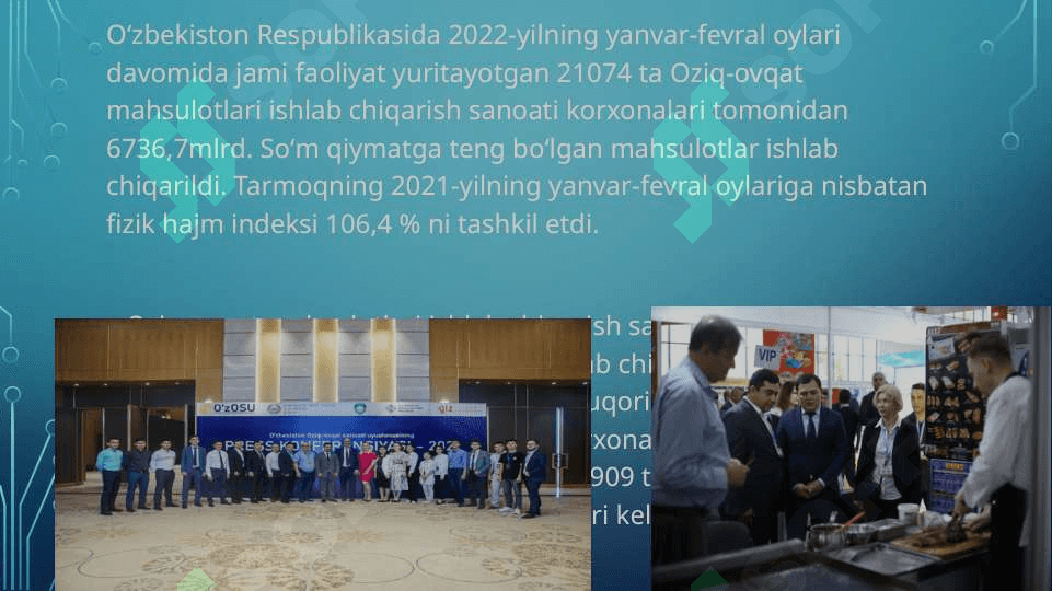 O’Zbekistonada oziq-ovqat sanoatiO’Zbekistonada oziq-ovqat sanoati 4