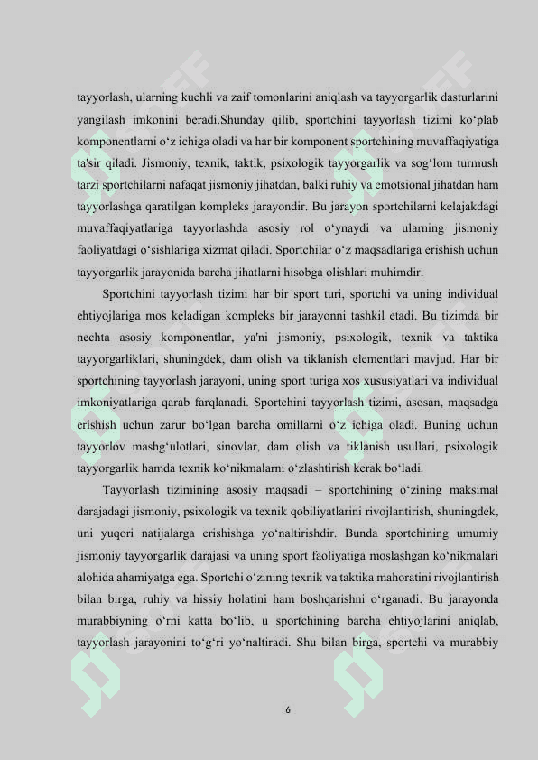 Sportchini tayyorlash tizimi 6