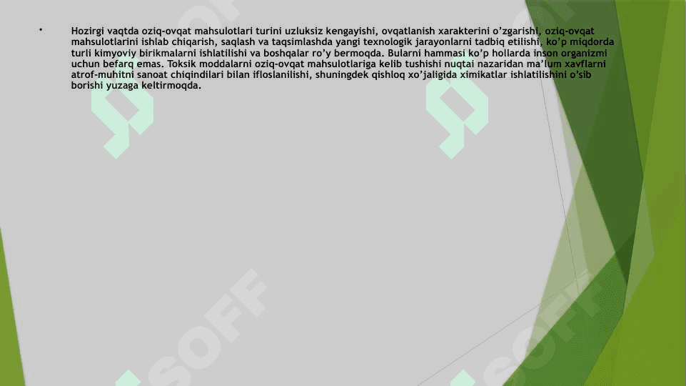 Oziq-ovqat sanoati mahsulotlarining biologik xavfsizligi 4
