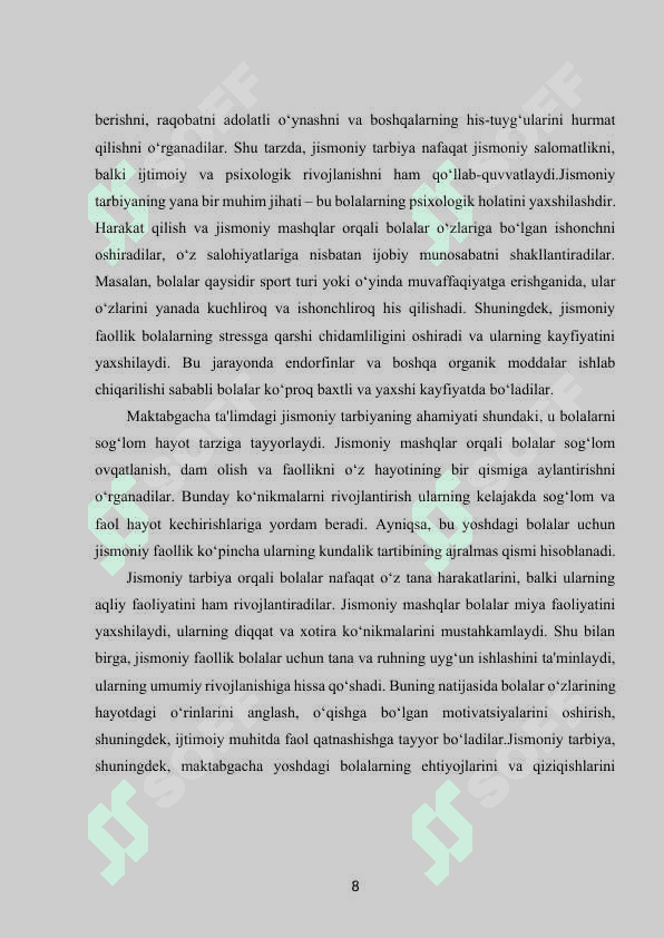 Maktabgacha talim tashkilotlarida jismoniy tarbiya berish usullari 8
