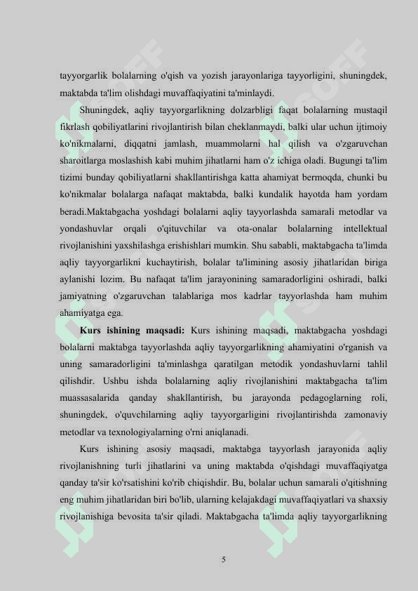 Maktabgacha yoshdagi bolalarni maktabga tayyorlashda aqliy tayyorgarlik 5