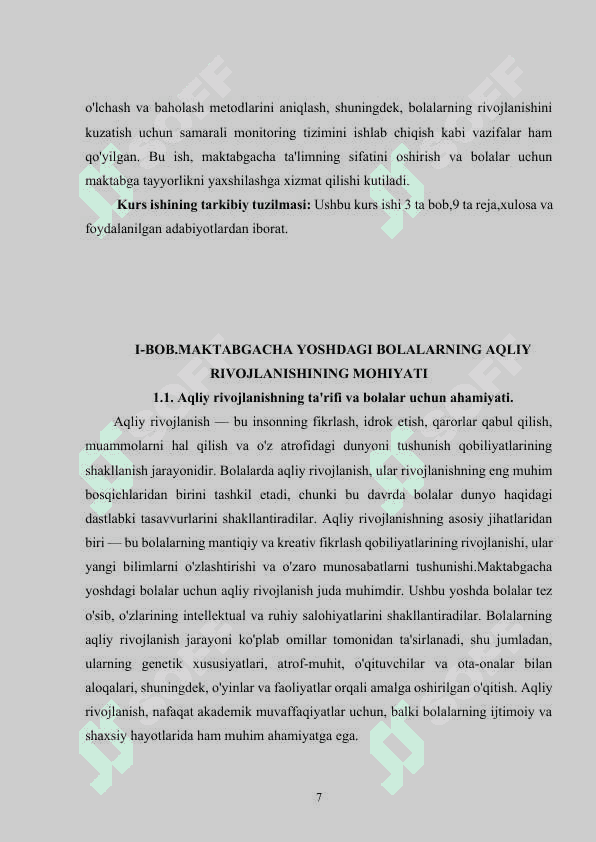 Maktabgacha yoshdagi bolalarni maktabga tayyorlashda aqliy tayyorgarlik 7