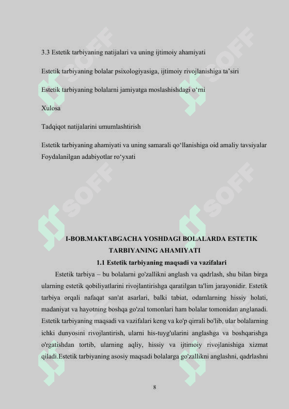 Maktabgacha yoshdagi bolalarga estetik tarbiya berish vazifalari, metodlari, vositalari 8