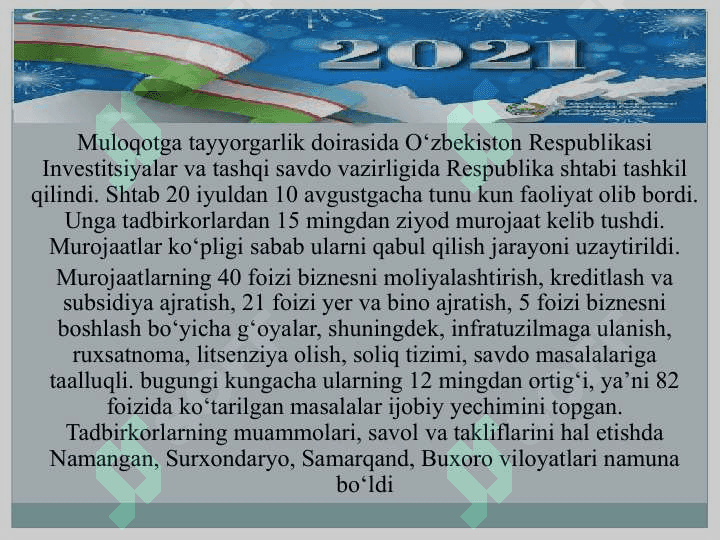 Tadbirkorlar - Yangi O'zbekiston bunyodkorlari !Yangi O'zbekistonning - kelaJak yoshlari 5