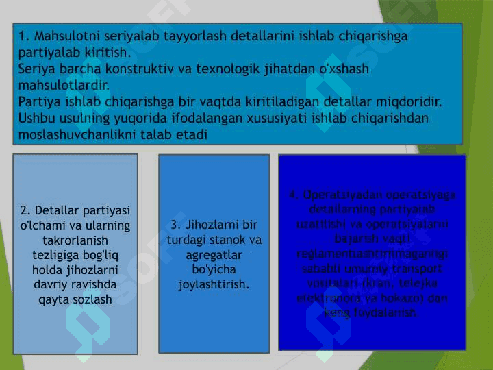 ISHLAB CHIQARISHNI TASHKIL ETISHNING PARTIYALI USULI 3