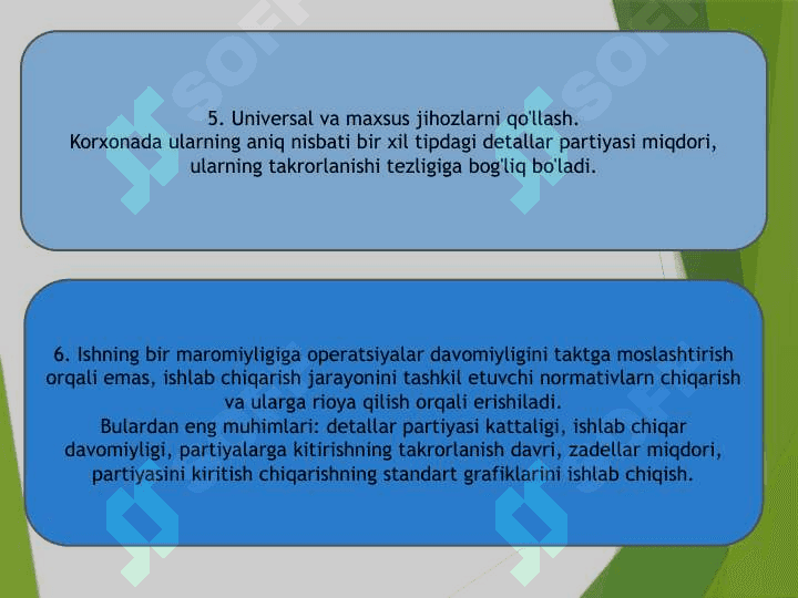 ISHLAB CHIQARISHNI TASHKIL ETISHNING PARTIYALI USULI 4