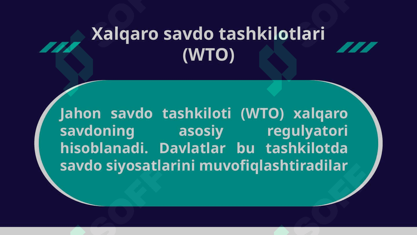 Xalqaro savdoda davlatning roli 6