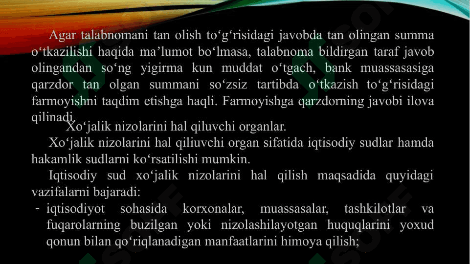 XOʻJALIK NIZOLARINI HAL QILISH 7