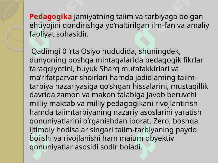 Pedagogikaning rivojlanish tarixi 8