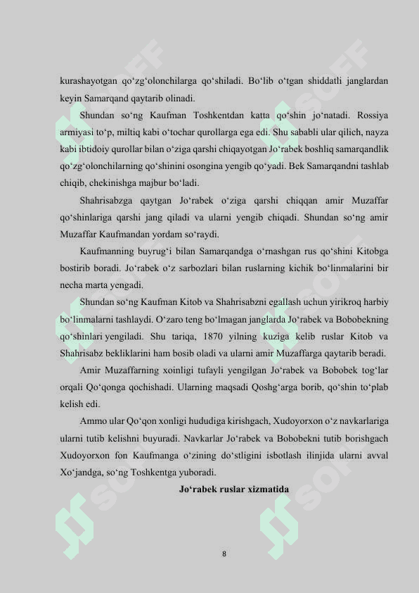 Turkiston mustaqilligi uchun kurash To‘rabek va Bobobek qo‘zg‘oloni 8