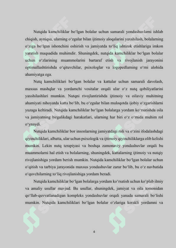 Nutqida kamchiligi bor bolalarning oiladagi munosabat 6