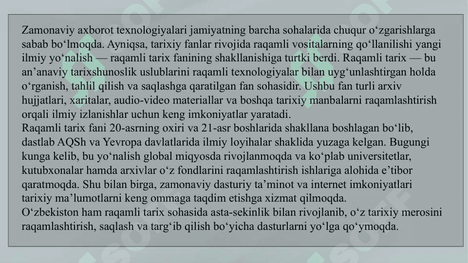 Raqamli tarix fanining shakllanishi va taraqqiyoti 3