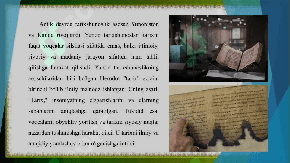«Tarix fanining nazariy asoslari»fanining rivojlanish bosqichlari 5
