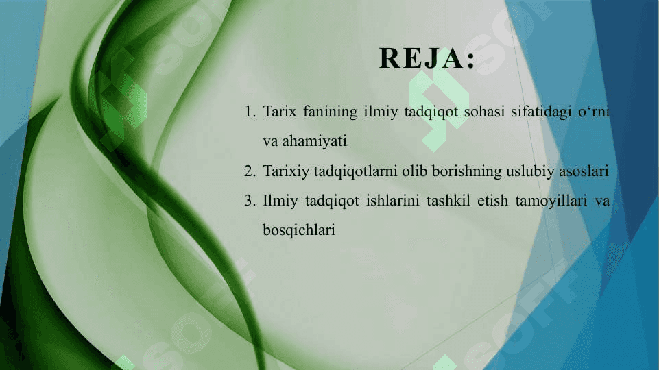 Tarix fani ilmiy tadqiqot ishlarini tashkillashtirish tamoyillari 2