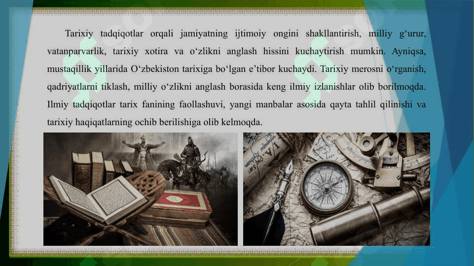 Tarix fani ilmiy tadqiqot ishlarini tashkillashtirish tamoyillari 4