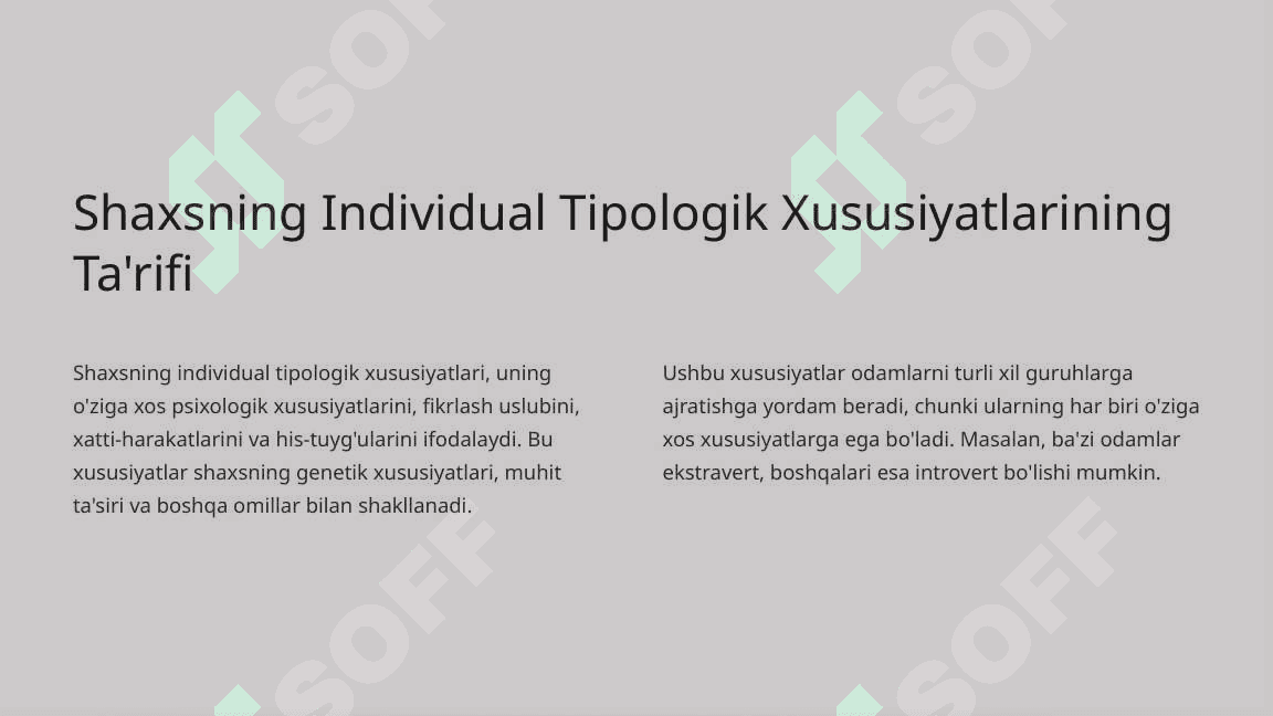 Shaxsning Individual Tipologik Xususiyatlari 2