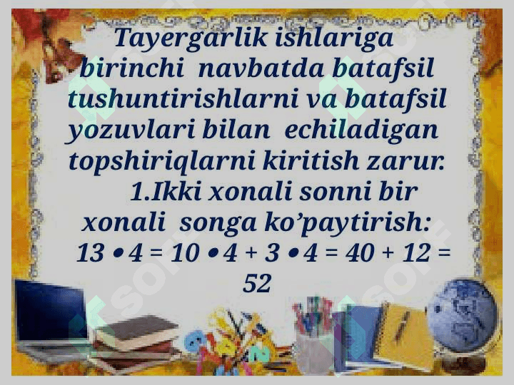 KO’P ХОNALI SОNLARNI KO’PAYTIRISH VA BO’LISH. 8