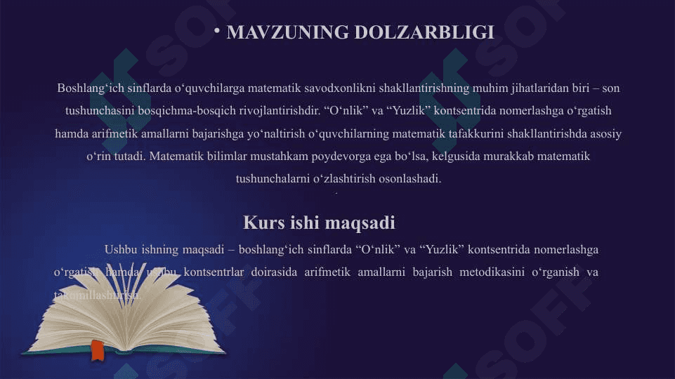 “O‘NLIK”, “YUZLIK” KONTSENTRIDA NOMERLASHGA O‘RGATISH METODIKASI. KONSENTRLARDA ARIFMETIKA AMALLAR BAJARISHGA O‘RGATISH. 3